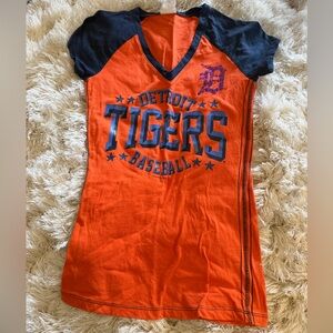 Detroit Tigers Orange and Black Baseball Shirt